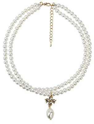 Wedity colliers de perles or cristal fleur pendentif clavicule chaîne collier tour de cou bijoux réglable pour femmes et filles