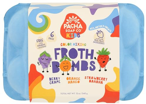 PACHA SOAP Color Changing Froth Bomb 6 Count, 12 OZ