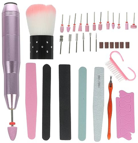 FOMIYES 1set Strumenti Elettrici Per Manicure Art Lucidatore Portatile Per Unghie Kit Completo Con Teste Sostituibili Per Bellezza Unghie Casa o Professionale