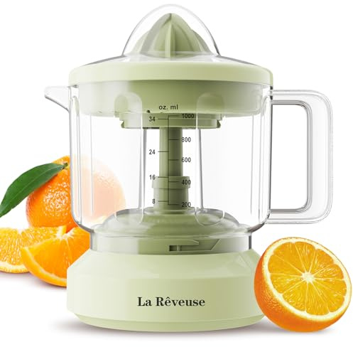 La Reveuse Electric Citrus Orange Juicer, 34oz, Grayish Yellow, LARB760
