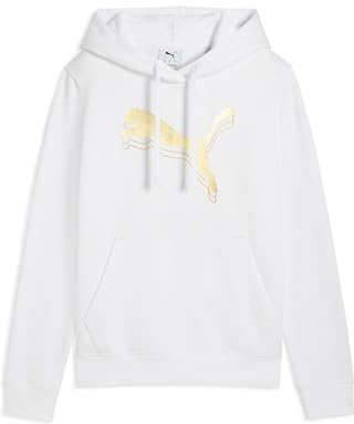 PUMA Sudadera con Capucha ESS Metallic Mujer S, White Metallic Gold
