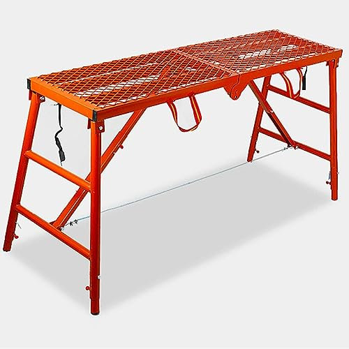 Échafaudage Échelle Escabeaux Plateforme de Travail réglable en Hauteur, Échafaudage Pliable Portable Plateforme de Travail Polyvalente Échafaudage Tour Échelle Tabouret Ben pour décoration