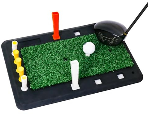 Alfombrilla para golpear la práctica del golf, alfombrilla de astillas con soporte de goma - Portabilidad sin esfuerzo Ayuda de entrenamiento de golf para entrenamientos de golf interiores y