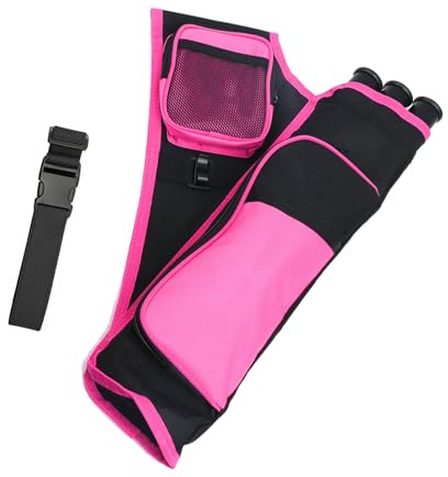 KURUGEILI 3-Tubes Hip Quiver Waist Hanged Archery Arrow Carry Bag with Pockets Adjustable Belt for Hunting, Target Practice, and Outdoor Shooting, Fits Both Youth and Adults