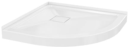 Carlton Marquette 36 x 36 Round Corner Double-Threshold Shower Pan Base with Center Drain in Glossy White
