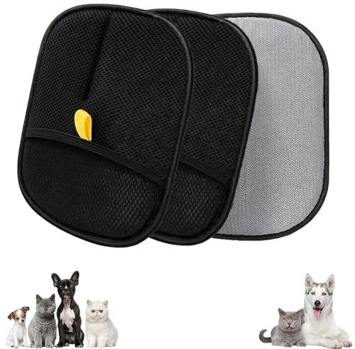 Hotcho Lot de 3 Gant Anti Poils Animaux Réutilisable – Gant Poils Animaux pour Toilettage Chien et Chat, Gant pour Enlever Les Poils de Chat et Ramasse Poils Animaux pour Maison et Voiture