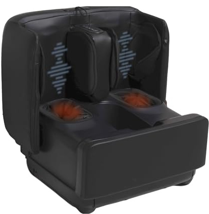 GESS PUF Appareil de massage électrique 3 en 1 pour pieds et mollets, avec fonction chauffante, pétrissage Shiatsu, compression d'air et minuterie, relaxation et récupération musculaire, pour la