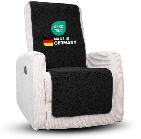 Novaliv Sesselschoner für Relaxsessel Anthrazit - Universeller Sesselschoner ohne Armlehne - Schonender Sessel Bezug aus Schurwolle - Sesselbezug Relaxsessel Sesselauflage Sesselüberwurf ohne Armlehne