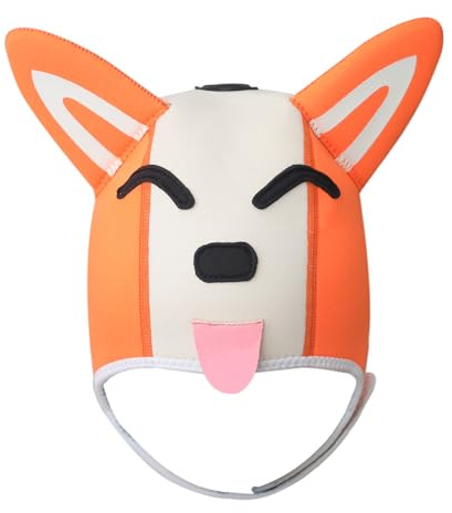 Wetsuit Hood Fox Ears 3mm Neoprene Puppy Smile Dog Scuba Diving Hood for Women Children, Scuba Dive Cap Hat Thermal Surfing Hood with Flow Vent for Snorkeling Swimming Water Sports