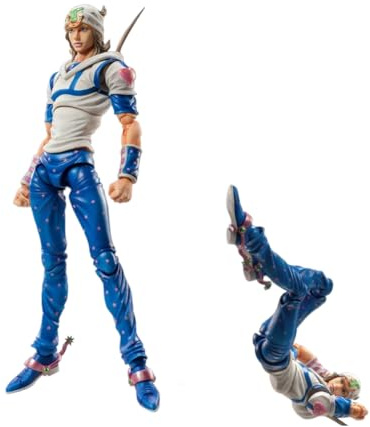 Jiumaocleu Johnny Joestar Action Figure - Anime JJBA Figura Articolazioni Mobili Modello con Accessori PVC Johnny Joestar Super Action Statue 17 cm (bianco)