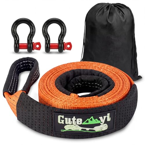 Eulihent Eslinga de Remolque Coche 8 Toneladas 5m, Cuerda de Remolque de Alta Resistencia con 2 Ganchos Reforzados, Bolsa de Almacenamiento, para Coche, SUV, Todo Terreno