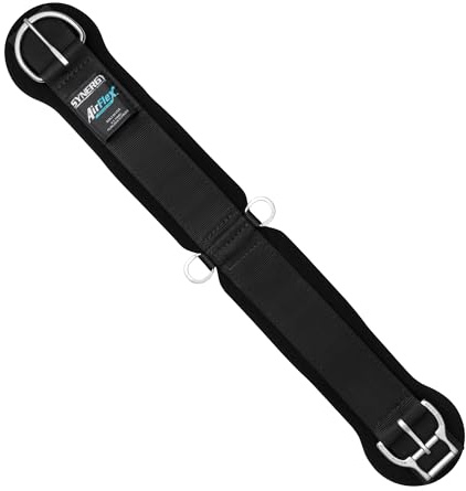 Weaver, Equine, Airflex, Anti-Rutsch-Sattelgurt aus Nylon-Gewebe mit Smart-Cinch-Schnalle, Western-Reitzubehör, schwarz