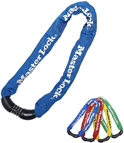 MASTER LOCK Fahrradschloss Stahlkettenglied [mit Zahlen] [90 cm Kette] [Zufällige Farbe] 8392EURDPROCOL - Ideal für Fahrräder