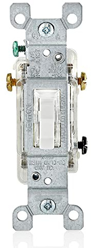 Leviton L1463-2W 15 A 120 V ljusströmbrytare 3-vägs LED jordad bostadskvalitet vit