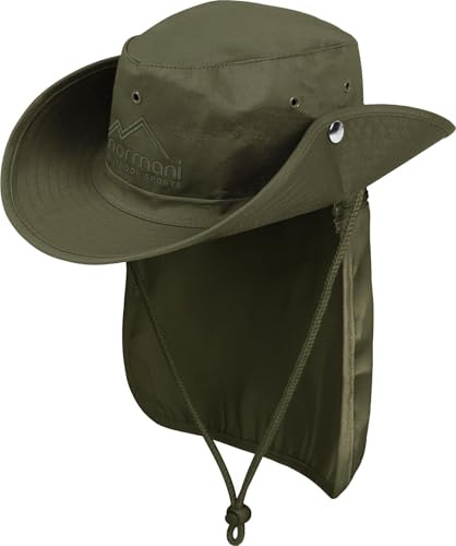 normani Buschhut Outdoor Schlapphut Outback mit abnehmbarem Nackenschutz Olive 59