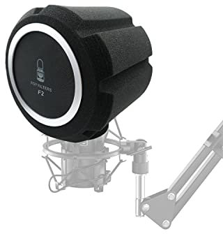 Filtro anti-pop per microfono, filtro anti-pop, protezione antivento professionale per microfoni da 45 mm-60 mm, antivento in schiuma fonoassorbente con spugna spessa, nero