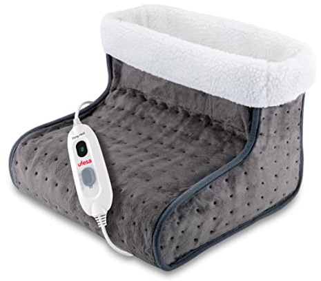 Ufesa Flexy Heat H BM Bota Térmica Électrica, Calientapiés, Manta Calefactora para Pies, 100W, Hasta Talla 47 (EU), 3 Niveles de Temperatura, Apagado Automático, Lavable, Calor Envolvente, Gris Oscuro