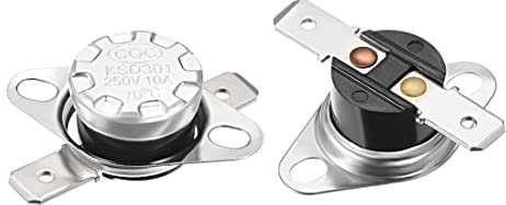 PATIKIL 70°C 10A Normalmente Aperto NO KSD301 Termostato, 2pz 90 Grado Pin Temperatura Interruttore Termico Interruttore per Elettrico