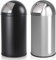 Jago® Push Mülleimer - mit Deckel, 50L, Edelstahl, Push Klappe poliert, Rutschfest, Silber/Schwarz - Retro Abfalleimer, Abfallsammler, Müllbehälter, Müllsammler, Abfallbehälter, Bad (Schwarz)