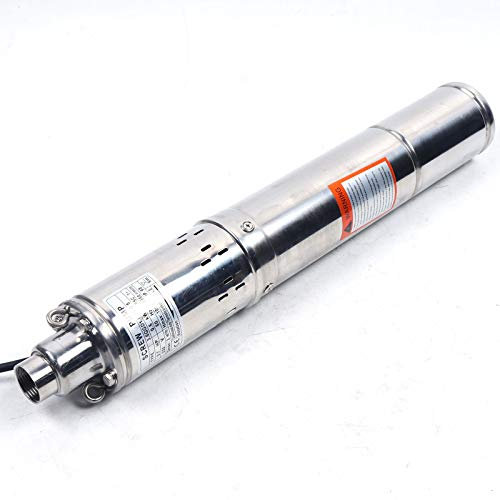 Bomba para pozos profundos de acero inoxidable de 3,5 pulgadas, 500 W, 2000 l/h, bomba sumergible, tubo de jardín, altura máxima de extracción de 100 m, con cable de 15 m, para suministro de agua