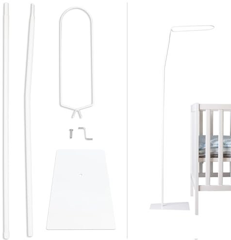 Babykajo Betthimmel Stange mit Standfuß - Freistehende Himmelstange für Babybetten. Gestell aus Metall für Babybett Himmel Jungen und Mädchen - Gestell ohne Betthimmel.