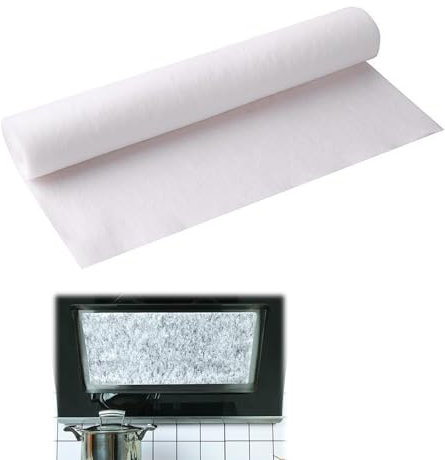 500cm*46cm Filtres à Graisse en Papier, Filtre Hotte Cuisine, Filtre Hotte Aspirante, Filtre Universel pour Hotte de Cuisine, Filtres Universels Anti-Graisse pour Absorber l'huile, Découpable
