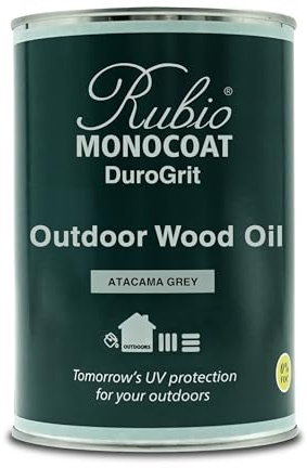 Rubio Monocoat DuroGrit Outdoor Wood Oil, Stain & Sealer - Atacama Grey | 1 Layer, UV Protection for Deck, Fence & Furniture | 0,5L