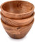 Kimona Lot de 3 bols en bois d'acacia pour sauce, accompagnements, sauces, sauces, etc. Livré avec 3 mini bols à tremper (12,7 cm x 12,7 cm x 6,98 cm)