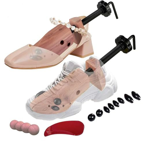 Easylife 2-Way Cedar Shoe Stretchers for Women (Size 3-8). Shoe Expanders for Women - Stretches Width & Length, Bunion Shoe Stretchers, Ladies Shoe Stretchers - Includes Shoehorn, Bag & Cedar Balls
