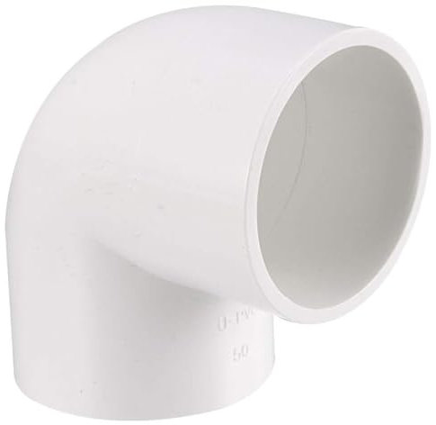 TOP-VIGOR 2 conectores de acoplamiento de codo de PVC de 50 mm deslizantes de 90 grados, conector de enchufe deslizante de tubería de agua para conexión de esquina de tubería de PVC, color blanco