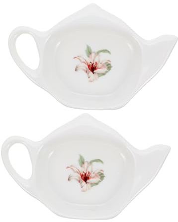 Garneck 2pezzi Piatti Portabustine in Ceramica Per Tea Bag Sottobicchieri Eleganti e Pratici Per Bustine Di Tè Usate Piatto Decorativo e Facile Da Pulire Per Casa e Ufficio