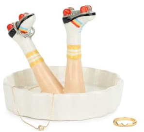 Balvi Porta Anillos Happy Legs Retro Soporte con diseño de piernas con Patines Cerámica