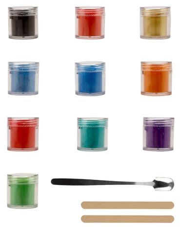 Nurila Farbe für Gießpulver 5g, Farbpigmente für Gießpulver, Mica pulver 10 Farben, Gießpulver Farbe für Seifenfarbe, Schmuckherstellung, Epoxidharz, Kerzenherstellung, Badebomben, Kosmetischer