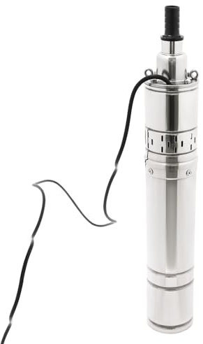 Pompa per pozzi profondi, in acciaio inox, con portata 1,2 m³/263,96 gal/h, 100 m, profondità di immersione max. 60 m, pompa sommersa IP68 per impianto idraulico domestico e giardino