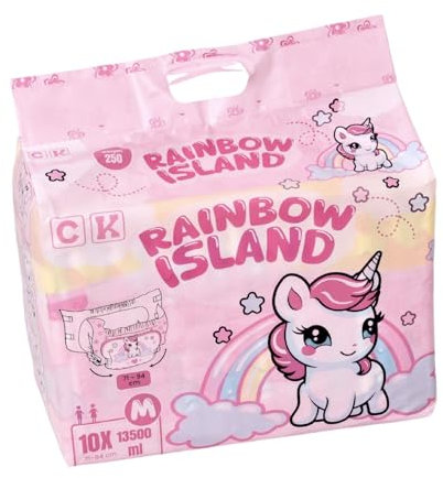 Rainbow Island Windeln mit Folie für Erwachsene 13500 ml (XL)