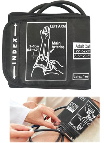 Brazalete extra grande para presión arterial de 22 a 52 cm, compatible con Omron y más