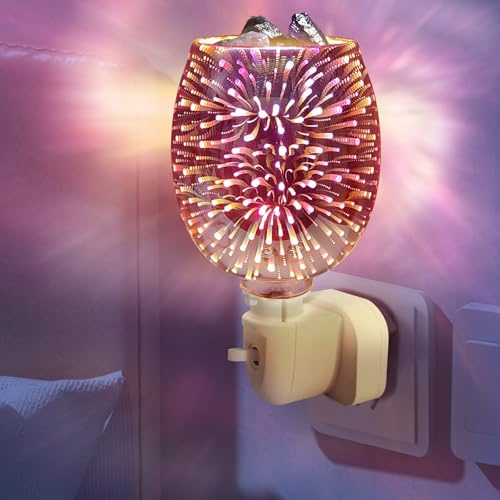 Lampada profumata elettrica per cera, lampada profumata elettrica, lampada aromatica per cera profumata, luce notturna per presa di corrente per la casa ufficio camera da letto regali(pois)