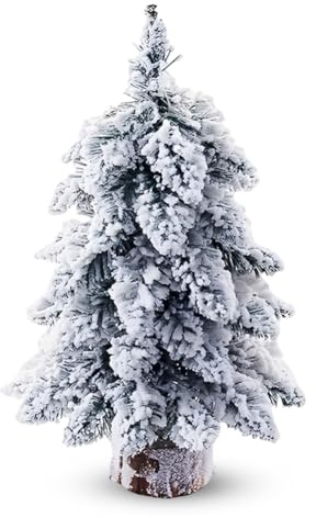 Mini julgran 45 cm konstgjord julgran med snö, bord julgran PVC juldekoration för kontor, hem, butik, fest, högtidsdekoration