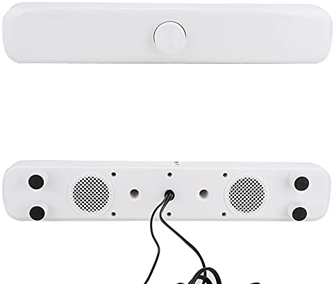 Lazmin112 Altoparlante Multimediale, Sada V-101 Altoparlante Multimediale da Tavolo per Pc Portatile Telefono Cellulare con Doppio (WHITE)