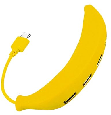 USB-hubbsplitter - USB 2.0-splitter med 4 portar med banandesign, typ C | adapter, datortillbehör för tangentbord, mus, , skrivbord, användning