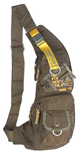 Innturt Nylon Sling Bag Backpack Shoulder Bag Daypack Large Army Green