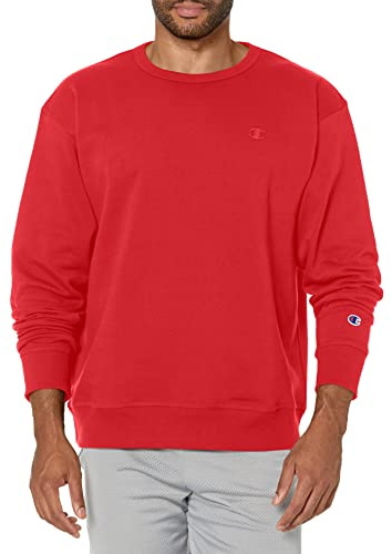 Champion Powerblend-Felpa Maglia, Rosso (Team Red Scarlet), M Uomo