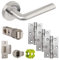 Jigtech JTB72225 Riva Door Pack-Latch, Satin Chrome, 57mm
