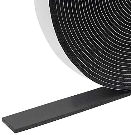 Storystore Weather Stripping Door Seal Strip, 1In x 1/8In x 33FT Self Adhesive Foam Tape for Door Window Insulation Soundproofing Weatherstrip, High Density Foam Seal for Doors Windows Furniture