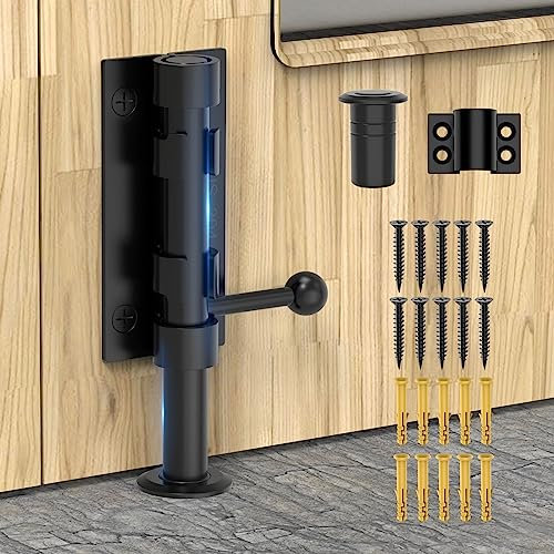 MeBantoo Slide Bolt Gate Latch Hardware, Barrel Bolt Latch, 6.3 Inch Heavy Duty Solid 304 Stainless Steel Black Finish Lock for Wooden Fence/Shed/Yard/Barn Door/Interior and Outdoor (Black)