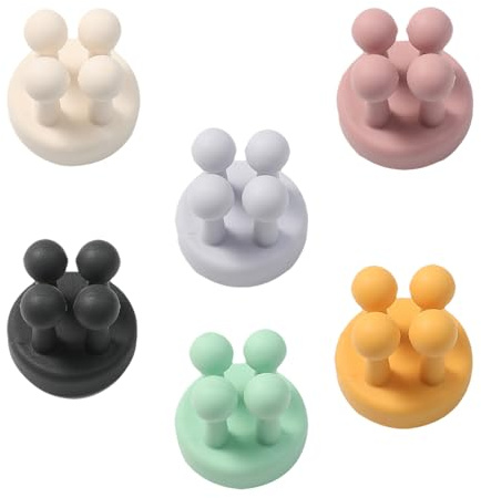Csirnto Ganchos Adhesivos de Silicona 6 Piezas Soporte Cepillo de Dientes de Silicona Ganchos Multifuncionales Ganchos Clave Soporte de Maquinilla de Afeitar Soporte de Baño para Baño y Cocina