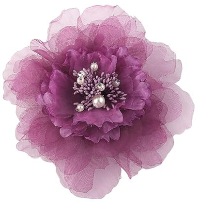 Kabelife Rose Brosche Blume Ansteckblume Groß Blume Haarspange Haarblume Kopfschmuck Haarschmuck Boutonniere Handgelenksblume für Party Strand Hochzeit(Lila)
