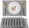 Gucass 8er Set Tischsets Abwaschbar, PVC Platzsets Abwischbar Platzdeckchen, Placemats Abgrifffeste Hitzebeständig rutschfest, Tischmatten für Küche Restaurant Speisetisch, 45x30cm(Grau)