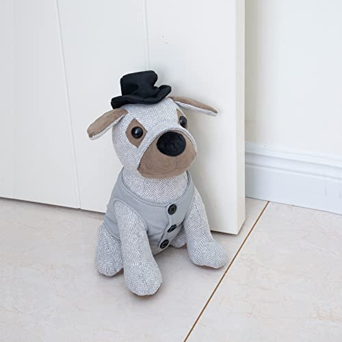 Forecronic Butoir de porte mignon Butoirs de porte décoratifs pour la maison et le bureau, butoir de porte intérieur lesté en forme d'animal Butoir de porte décoratif en tissu - chien