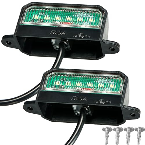 ETUKER LED 2 x registreringsskyltbelysning 12 V släpvagn bakljus registreringsskyltbelysning vattentät E-typgodkännande